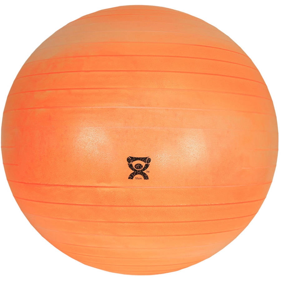CanDo Deluxe ABS Inflatable Exercise Ball, Orange, 21.7 Inch