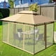 Gymax 2-Tier 10'x13' Acier Gazebo Tente Abri Patio Jardin Extérieur Filet Bronzage – image 3 sur 10