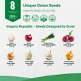 thumbnail image 3 of Organo Republic 8 Unique Onion Seeds Variety Pack 1600 Heirloom Seeds for Planting, Non-GMO, 3 of 6