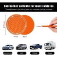thumbnail image 2 of Yazoeia 2 Pack Bling Car Cup Coaster, 2.75 Inch Rhinestone Silicone Auto Cup Holder Insert Coaster, Anti Slip Crystal Soft Rubber Cup Pad, Universal Vehicle Accessories for Women (Orange), 2 of 6