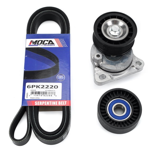 MOCA AUTOPARTS Serpentine Belt Drive Component Kit Fit for 2010-2013 Ford Transit Connect 2.0L & 2007-2011 Ford Focus 2.0L