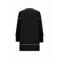 thumbnail image 5 of Female Casual Crewneck Sweatshirts Long Sleeve Oversized Trendy Contrast Stitching Fall Pullover Blouse Black S, 5 of 6