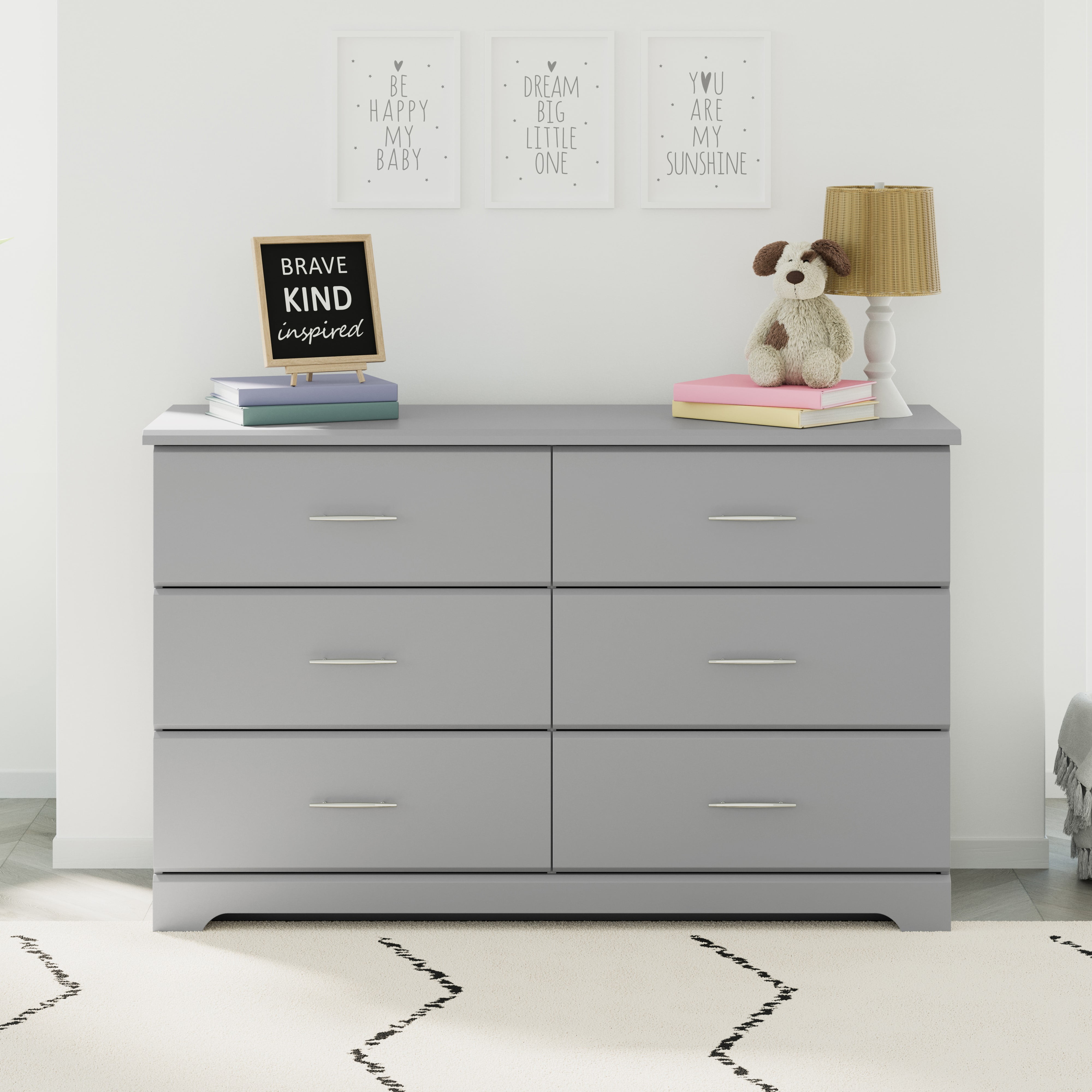 Storkcraft Brookside 6 Drawer Nursery Double Dresser, Driftwood