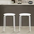 thumbnail image 4 of Miumaeov 10pcs Plastic Stacking Stools for Kids Students Classroom Home Kitchen Garden Portable Backless White Stool with Round Top and Metal Frame, 4 of 16