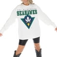 thumbnail image 2 of Women's Gameday Couture White UNC Wilmington Seahawks Big Goals Oversized Long Sleeve T-Shirt, 2 of 5