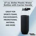 thumbnail image 3 of Strike Plastic Water Bottles with Carrier Handle 27 oz. Set of 10, Bulk Pack - Reusable, Great for Gym, Hiking, Cycling, and For School - Black, 3 of 5
