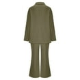 thumbnail image 6 of Ashirexll Outfits for Women, Two Piece Sets for Women, Solid Color Matching Long Sleeve Button Coat and Trousers Sophisticated Suit Set, 6 of 7