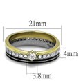 thumbnail image 2 of Two-Tone IP Gold (Ion Plating) Stainless Steel Ring with AAA Grade CZ in Clear for Women Clear Stone Color Style TK3108 Size 6, 2 of 4