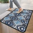 thumbnail image 4 of Blue Geometric Pattern Door Rugs,Washable Non Slip Door Mats Indoor,Decorative Door Mats,Entry Mat Indoor for Entrance,Bedroom,Kitchen,Bathroom,30"x17", 4 of 6