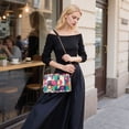 thumbnail image 5 of FORMRS Women Crossbody Purse with Chain Strap Vegan Leather Shoulder Handbag, Pink Geometric, 5 of 7