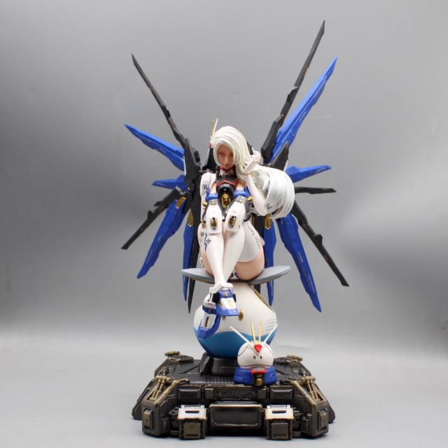 En existencia, 38 cm, nueva Mecha Girl Freedom Girl Wings Of Liberty Machine Gk, hermosa estatua de niña, figura de acción de PVC, modelo de juguete, regalos