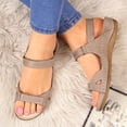 thumbnail image 4 of Womens Ladies Open Toe Solid Wedges Causal Shoes Outdoor Beach Sandals, 4 of 9