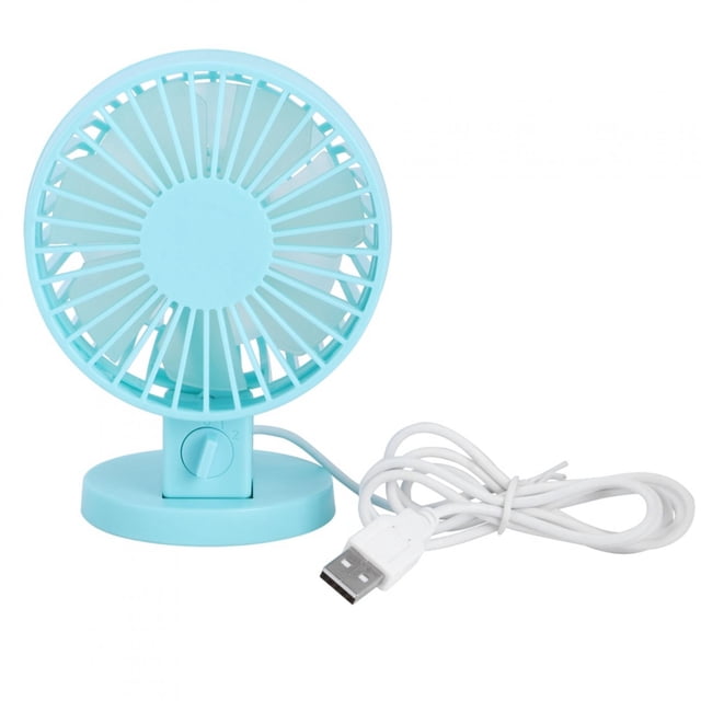 Mini ventilador de escritorio portátil USB ultra silencioso con ajuste de 45° para escritorio de oficina en casa, azul