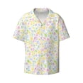 thumbnail image 2 of Lsque Colorful Dandelion print Men's Cuban Collar Short Sleeve Shirt Summer Beachwear Casual Button Down Fashionable Vacation Leisure Shirt-4X-Large, 2 of 7