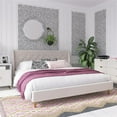 thumbnail image 2 of Novogratz Her Majesty Tufted Upholstered Bed Frame, King, Ivory Velvet, 2 of 20