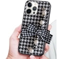 thumbnail image 4 of Black Plaid Case for iPhone 12 Pro Max, Bow Chain Phone Case, Women's Soft PC Super Slim Fit Silicone Anti-Scratch Snap Cover Flexible Case, 4 of 4