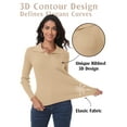 thumbnail image 3 of Airmenty Womens Sweaters Ribbed Knit Sweater V Neck Long Sleeve Pullover Sweater Spring Casual Stretch Fit Sweater Tops S-XXL, 3 of 9
