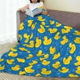 thumbnail image 6 of Honeii Rubber Duck Print Fleece Blanket - Throw Blanket for Bed, Sofa, Couch, Camping, and Travel , Microplush Ultra Soft Warm Blanket-40"x30", 6 of 7