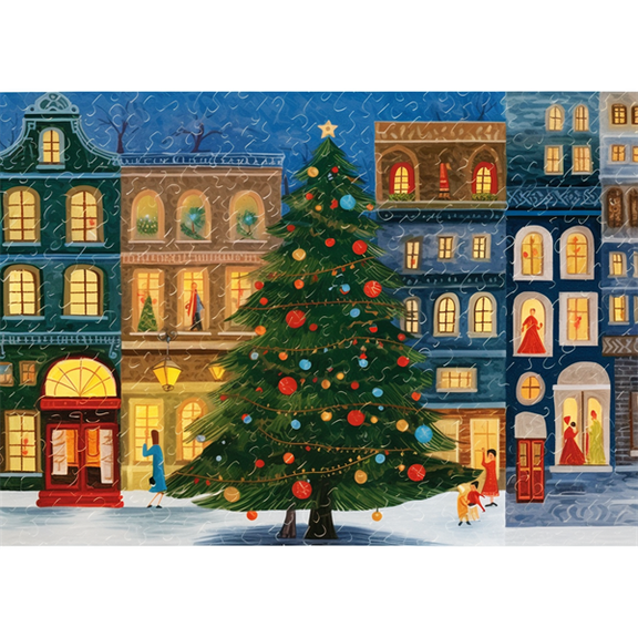 jigsaw puzzles 500 pieces Winter Lights Christmas Countdown Featuring Images of Winter City Formation wooden Challenging Puzzle Perfect for Game Night 20.4'' x 14.9''