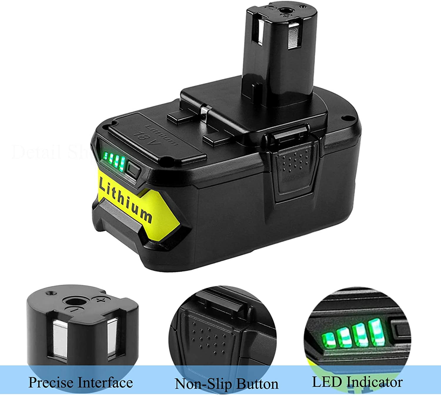 Ohyes Bat 18V 6000mAh Power Tool Battery, for Ryobi, 2 Pack