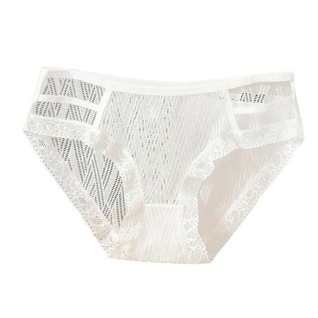 Icvfdpl Womens Underwear Lace High Waisted Plus Size Soft Breathable Panties For Women White 2Xl
