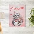thumbnail image 2 of Happy Valentine's Day American Shorthair holding flowers Vertical Matte Canvas Poster Cat Lover Kitten Owner Gifts Wall Art Home Decor - 3005, 2 of 5