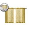 thumbnail image 1 of Spring Linen Textured Kitchen Window Curtains over Sink 25×30 Inch Length Semi Sheer Farmhouse Small Curtains for Cafe Bathroom Basement, Short Rod Pocket Tier Curtains 2 Panels, 1 of 5