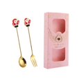 thumbnail image 3 of Juego de Tenedores de Cucharas Navideñas, Kits de Cubiertos Navideños, Cuchara de Sopa, Postre, Cucharas de Té, Cubiertos, Juego de Cubiertos para Res rosa mayor Sunnimix postre cucharas tenedores, 3 of 8