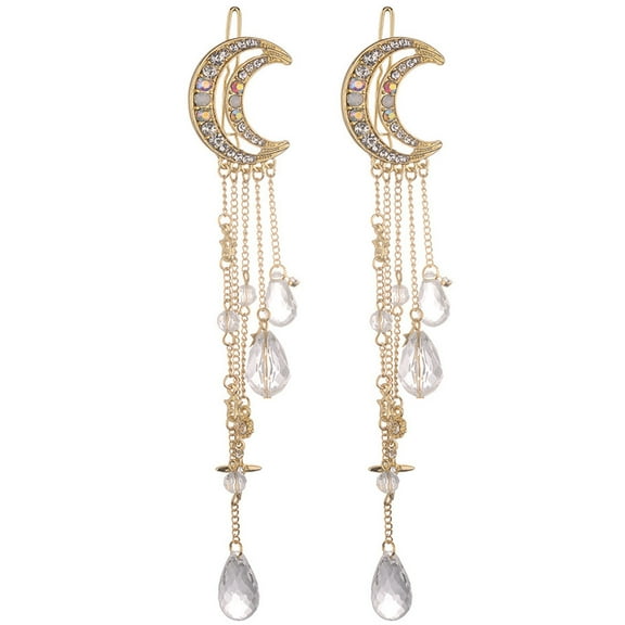 Jewelry VerPetridure Moon Crystal Rhinestone Bead Pendant Hairpin Hairpin Ladies Bridal Jewelry Gift