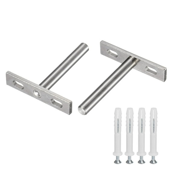 Uxcell 2-Pack Floating Shelf Brackets, 3 Inch Blind Shelf Supports for Shelf Support with Screw Included [Nickel]