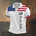 thumbnail image 2 of MuXiKeJi Clothes Men's 250Th Anniversary National Flag Print Casual Waffle Polo Shirt Cross Patriotic Tee, S-5XL, 2 of 4