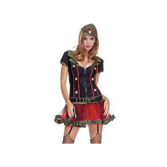 Music Legs Women's Sky Hosiery Saucy Solider Costume 70513 Black/Red