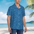 thumbnail image 2 of Cauagu Blue Star Print Print Hawaiian Shirt for Men,Casual Short Sleeve Button Down Shirts Summer Beach Men's Regular-Fit Short-Sleeve Print Shirt -Medium, 2 of 6
