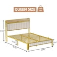 thumbnail image 3 of TROPOW Queen Bed Frame,Led Light and Charging Station, Platform Bed with Headboard and Storage, Noise Free, Easy Assembly, White＆Gold, 3 of 9