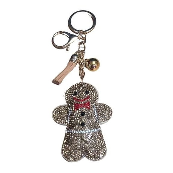 Popfizzy Bling Christmas Gingerbread Man Keychain, Christmas Gifts for Women and Girls, Stocking Stuffers, Party Favors