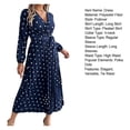 thumbnail image 7 of BAETEUY Women Long Sleeve Dress V-Neck Polka Dot Dress with Tie Waist, 7 of 7