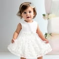 thumbnail image 2 of Icvfdpl Dresses For Girls Sleeveless Butterfly Embroidery Tulle Bowknot Pageant Gown Party Evening Wedding Children Clothes White Cotton 0-3 Months Sundress, 2 of 7