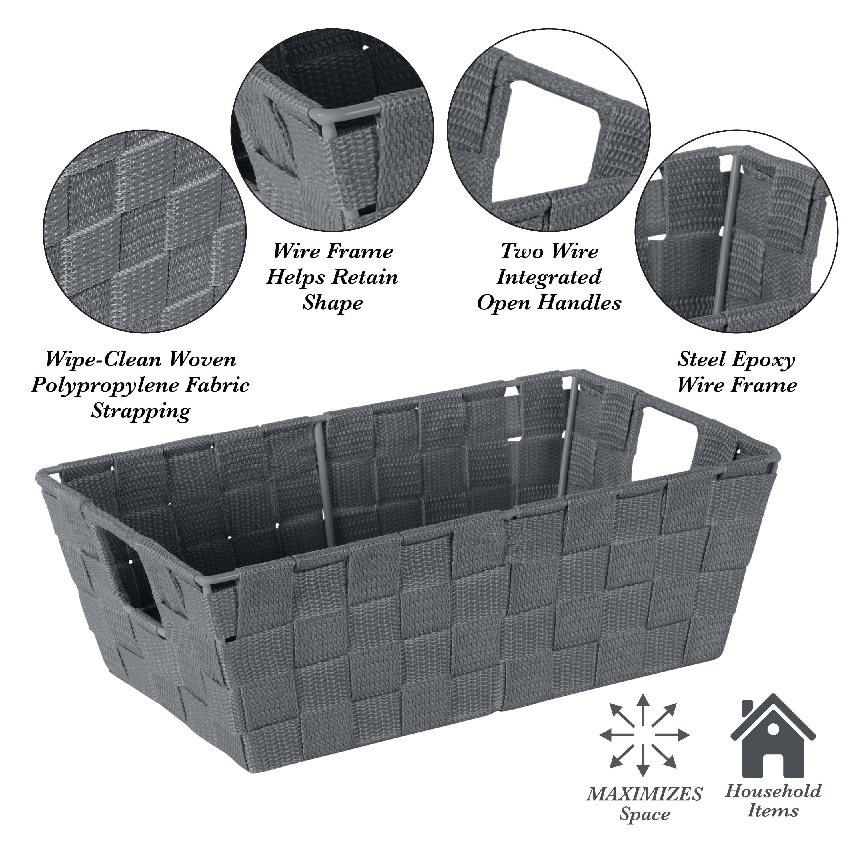 Simplify Fabric Storage Basket in Grey