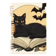 thumbnail image 7 of FORMRS 1-Subject Spiral Notebook 8" x 5" College Ruled 60 Refillable Sheet A5 Hard Cover, Beige Halloween Cat, 7 of 7