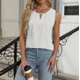 thumbnail image 1 of Camiseta plisada con cuello redondo para mujer, Tops sin mangas de Color sólido, camisetas informales para mujer, chaleco holgado, ropa de calle 2024, 1 of 4
