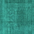 thumbnail image 1 of Ahgly Company Machine Washable Indoor Square Oriental Turquoise Blue Industrial Area Rugs, 6' Square, 1 of 4