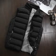 thumbnail image 2 of Men Autumn Winter Coat Padded Cotton Vest Warm Hooded Thick Vest Tops Jacket M, 2 of 4