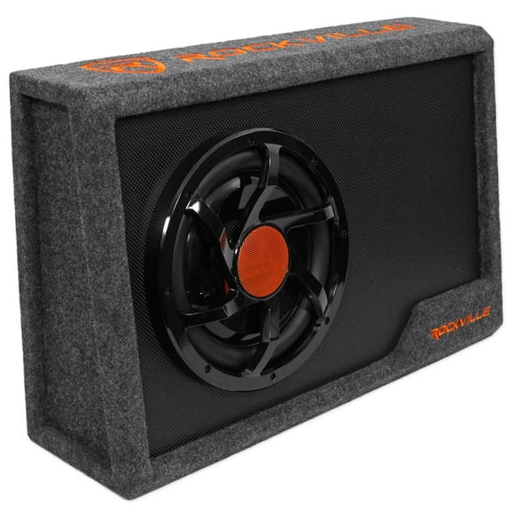 Rockville RWS10CA Slim 1000w 10" Amplified Powered Car Subwoofer Enclosure