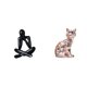 thumbnail image 1 of Figura decorativa de escritorio, escultura abstracta de gato, estatua de cerámica, adorno de diseño creativo, ideal para estantería, escritorio, ofici, 1 of 8
