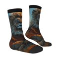 thumbnail image 4 of Yiaed Prairie Meditating Lion Print Great elasticity Crew Socks Sports socks for Men and Women, 4 of 5