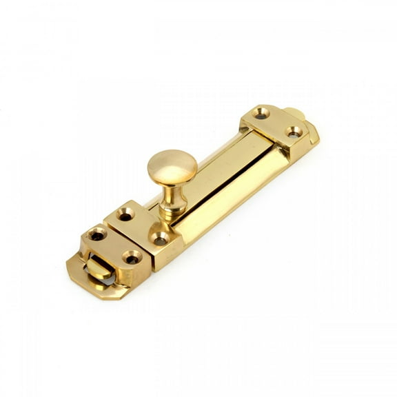 Renovator's Supply Brass Slide Bolt Door Latch 4.5" Antique Metal Door Locks Surface Mount Lacquered Finish