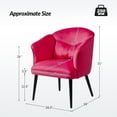 thumbnail image 7 of 14 Karat Home Velvet Accent Chair Upholstered Armchair Set of 2 for Living Room, Fuchsia, 7 of 7