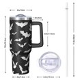 thumbnail image 3 of Halloween Design 40oz Tumbler w/Handle - Ghosts/Pumpkins Double Wall Insulated Stainless Steel Cup, Leakproof Lid, Gift Ready, 3 of 5