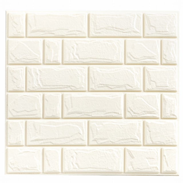 Pegatina de pared autoadhesiva 3D para azulejos, panel de bricolaje, 30 x 30 cm, color blanco