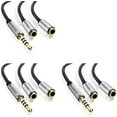 thumbnail image 1 of Headphone Y Splitter[3-Pack] Mic and Audio Combo Adapter Female to Male 3.5mm PC Extension Cable, 1 of 5
